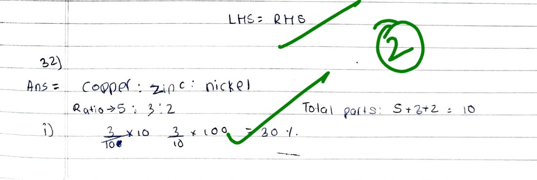 Q32 as checked by the teacher: 2/3