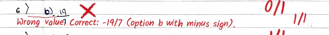 Q6 as checked by Evalezy: 0/1: “option b with minus sign”